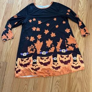 Women’s Halloween Pumpkin Witch Dress Costume - Orange & Black